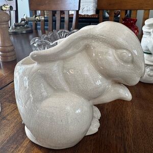 Vtg Henfeathers bunny candle holder
